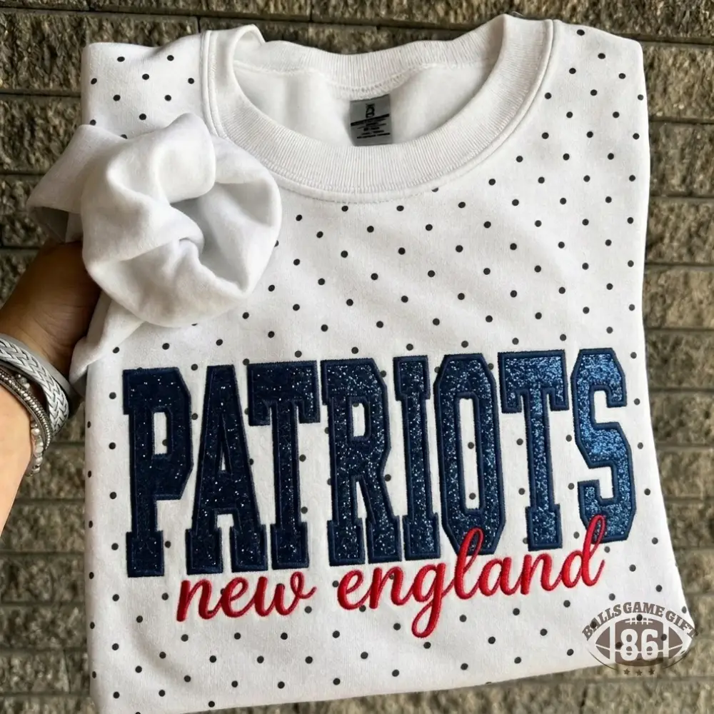 Custom Team Glitter Polka Dot Sweatshirt | Game Day Gift for Sports Mom