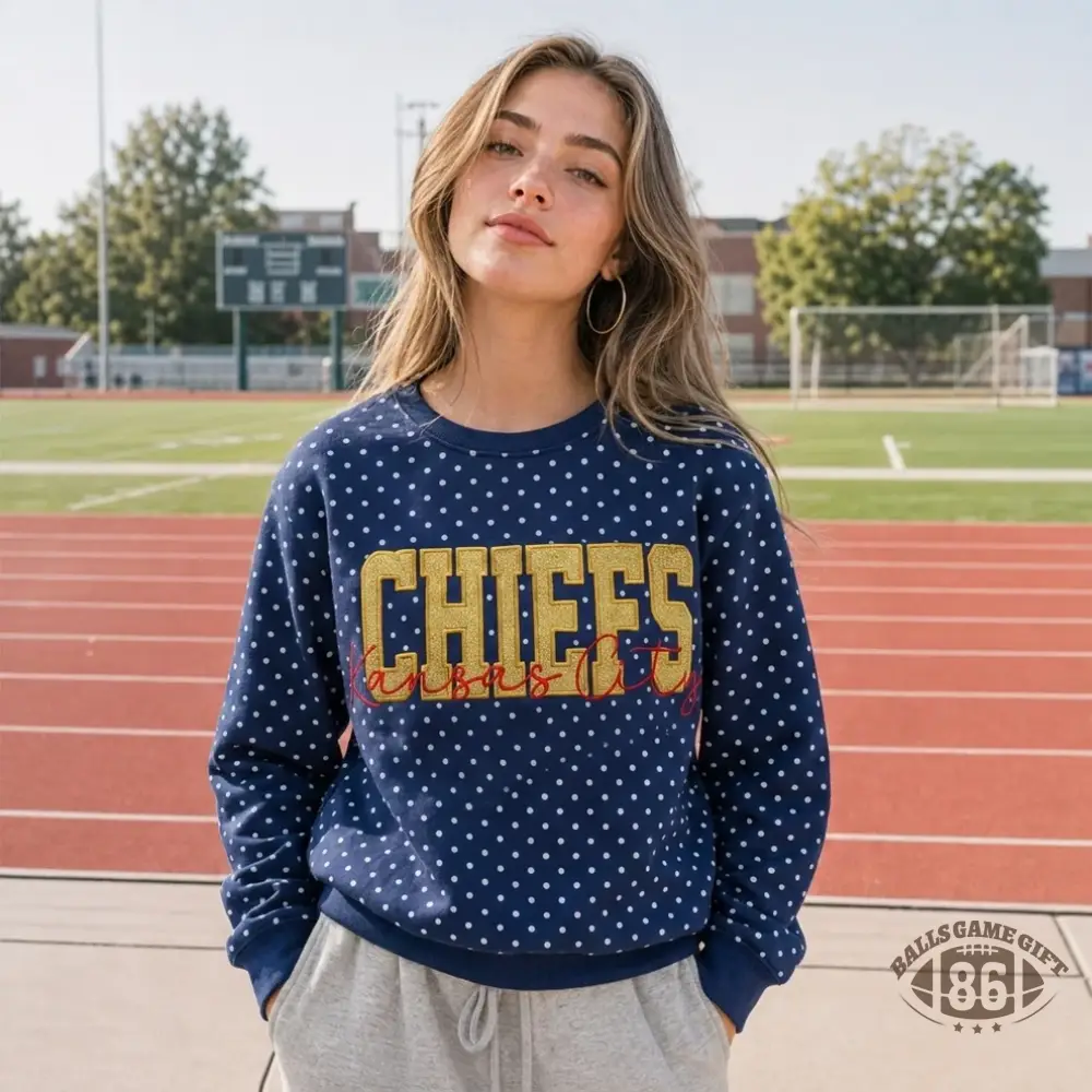 Custom Team Glitter Polka Dot Sweatshirt | Game Day Gift for Sports Mom