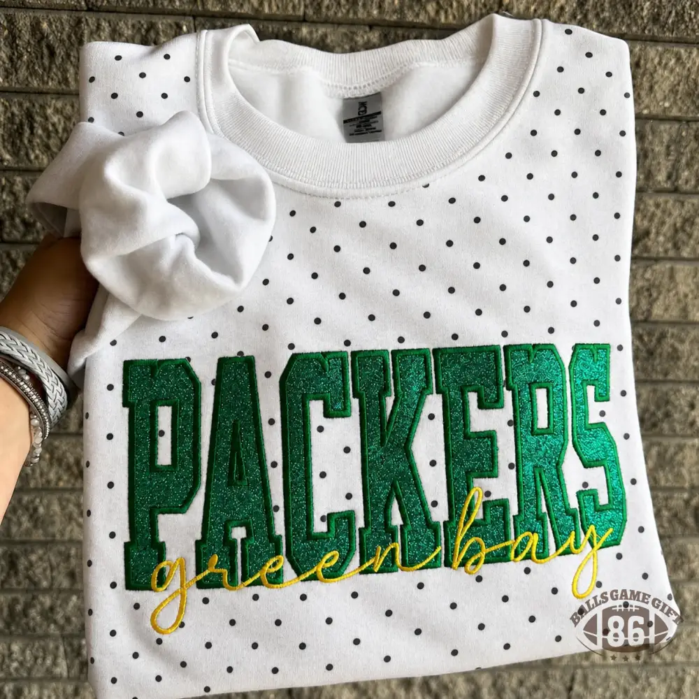 Custom Team Glitter Polka Dot Sweatshirt | Game Day Gift for Sports Mom
