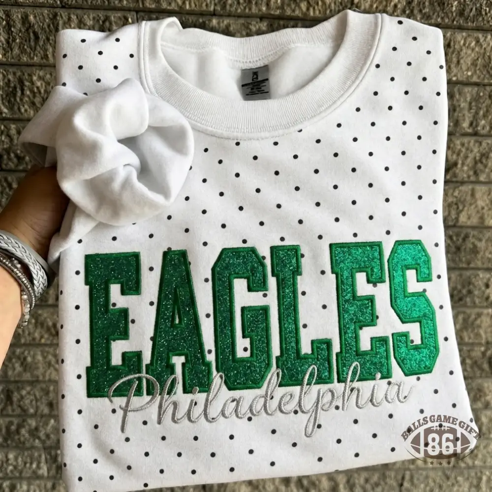 Custom Team Glitter Polka Dot Sweatshirt | Game Day Gift for Sports Mom