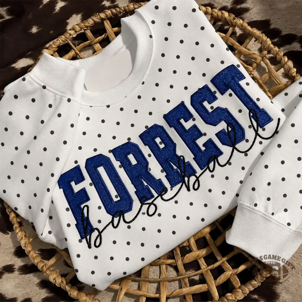 Custom Team Glitter Polka Dot Sweatshirt | Game Day Gift for Sports Mom