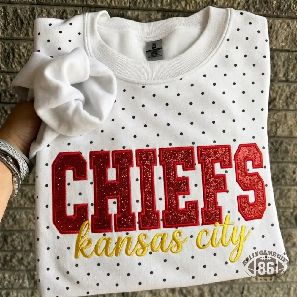 Custom Team Glitter Polka Dot Sweatshirt | Game Day Gift for Sports Mom
