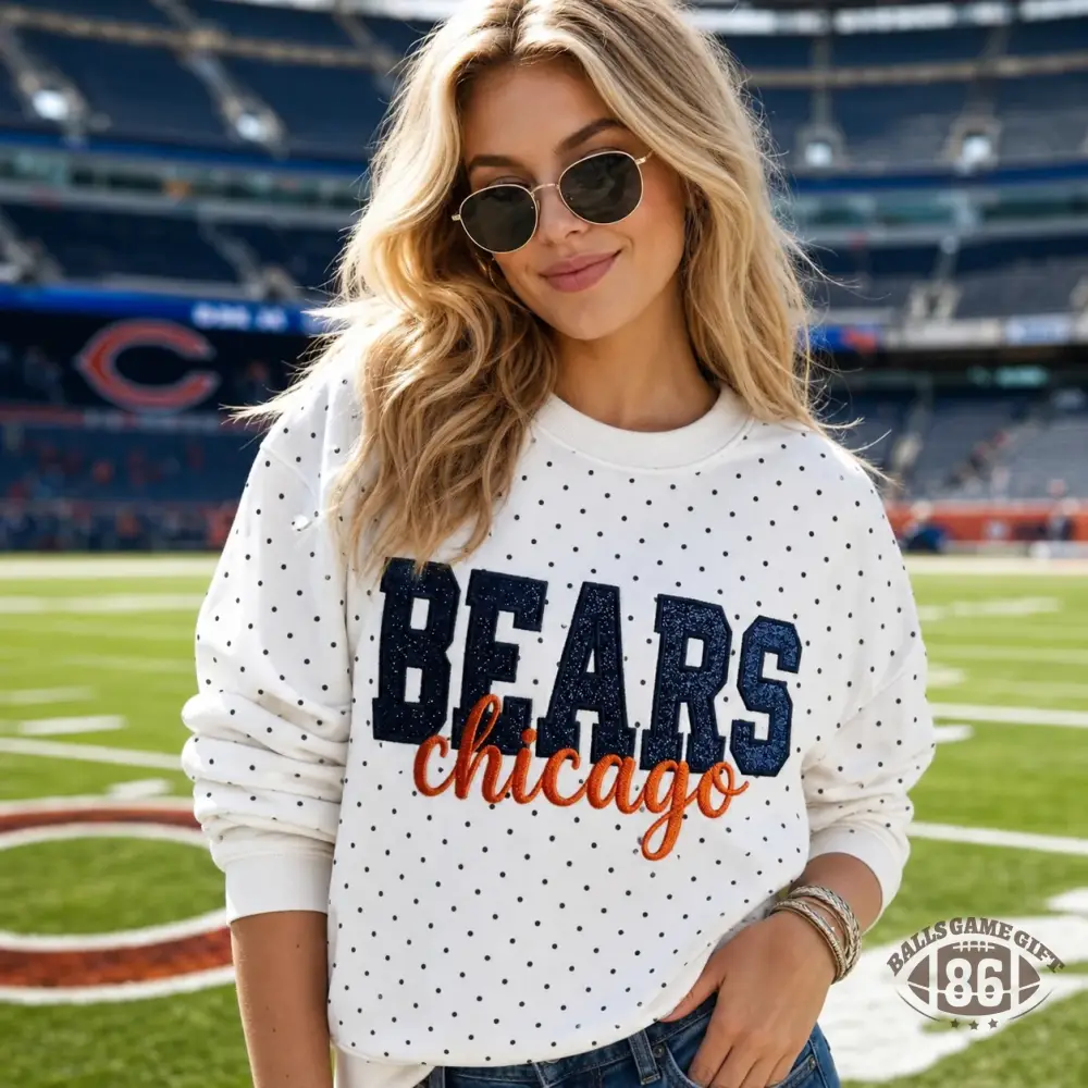Custom Team Glitter Polka Dot Sweatshirt | Game Day Gift for Sports Mom