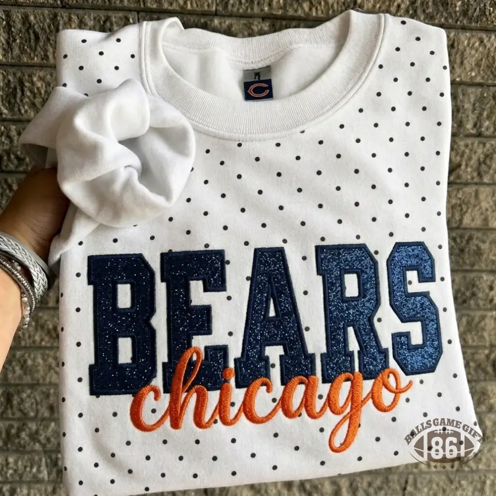 Custom Team Glitter Polka Dot Sweatshirt | Game Day Gift for Sports Mom