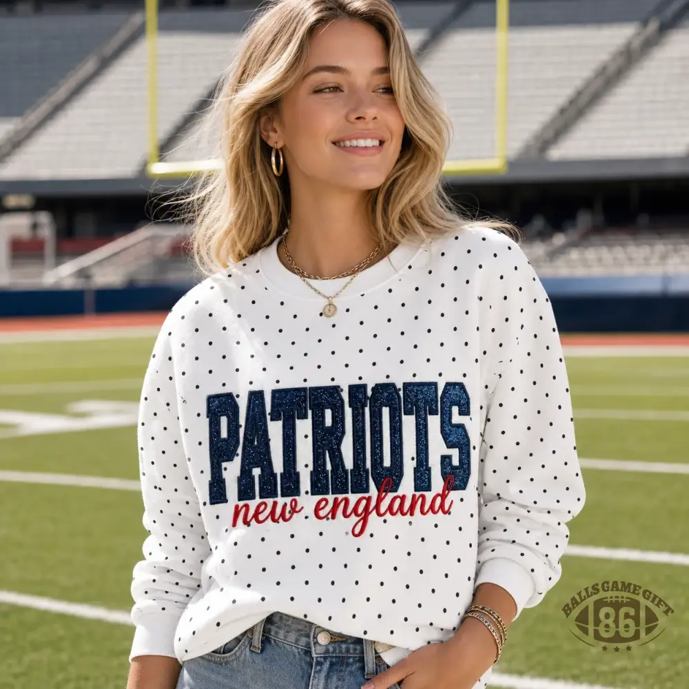 Custom Team Glitter Polka Dot Sweatshirt | Game Day Gift for Sports Mom