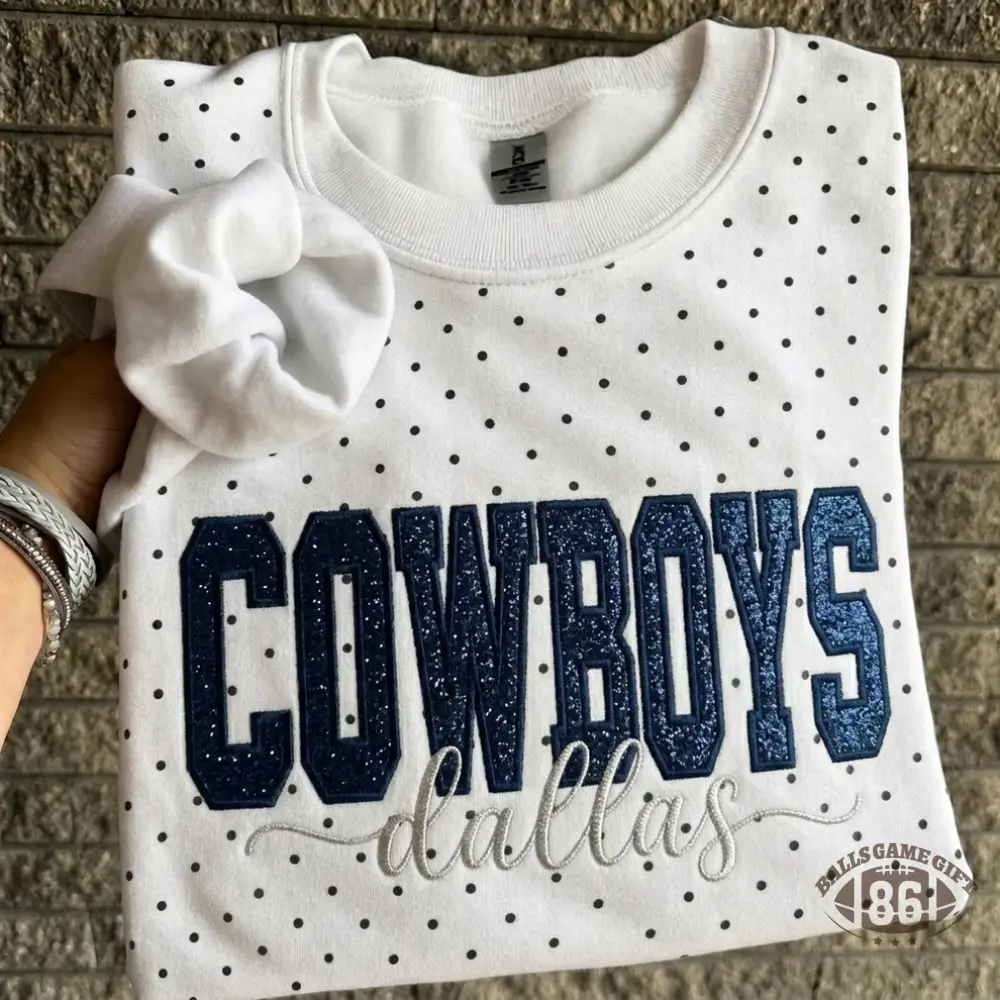 Custom Team Glitter Polka Dot Sweatshirt | Game Day Gift for Sports Mom