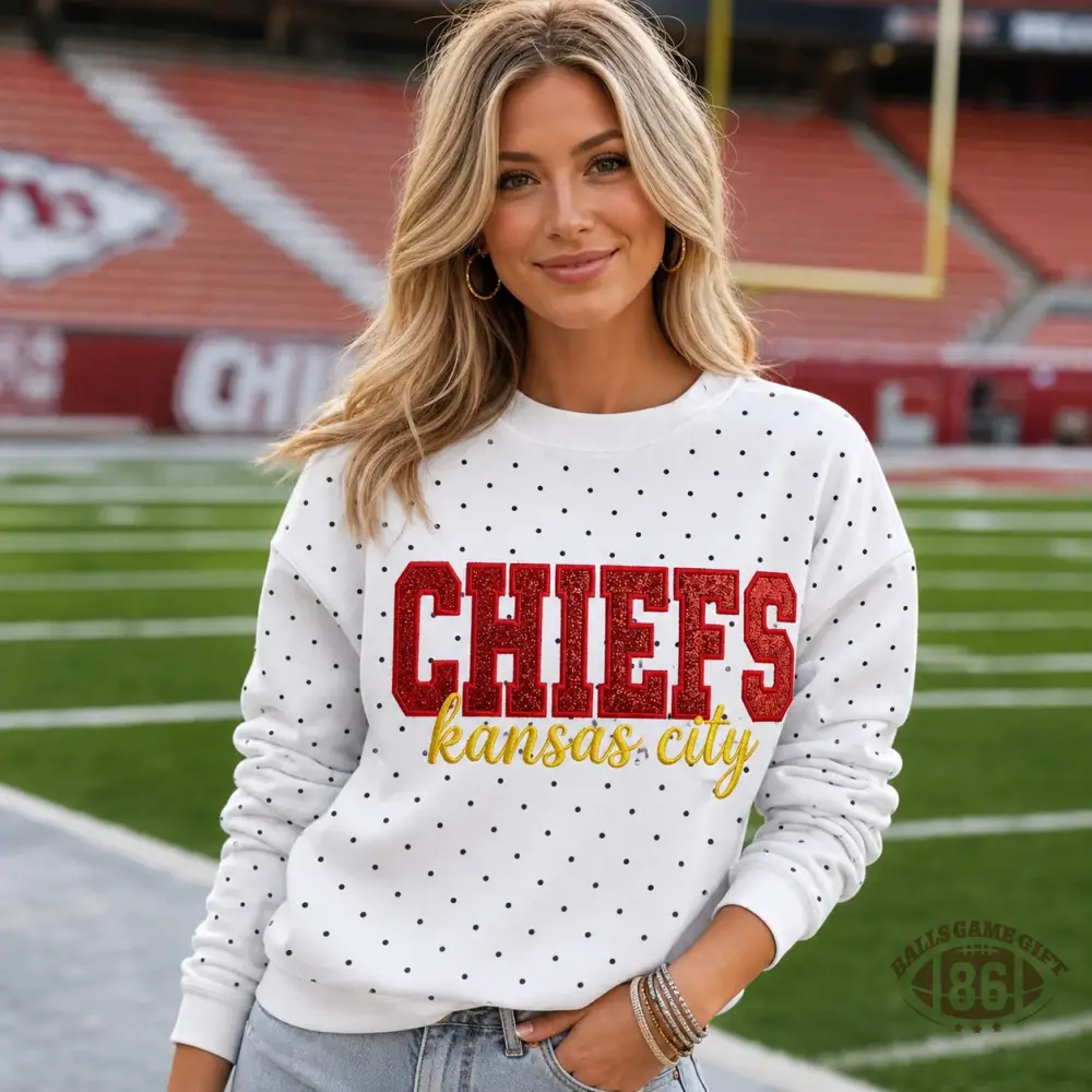 Custom Team Glitter Polka Dot Sweatshirt | Game Day Gift for Sports Mom