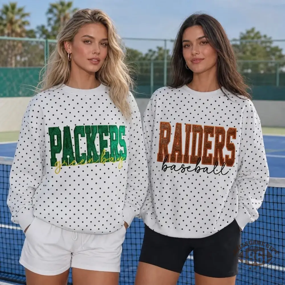 Custom Team Glitter Polka Dot Sweatshirt | Game Day Gift for Sports Mom