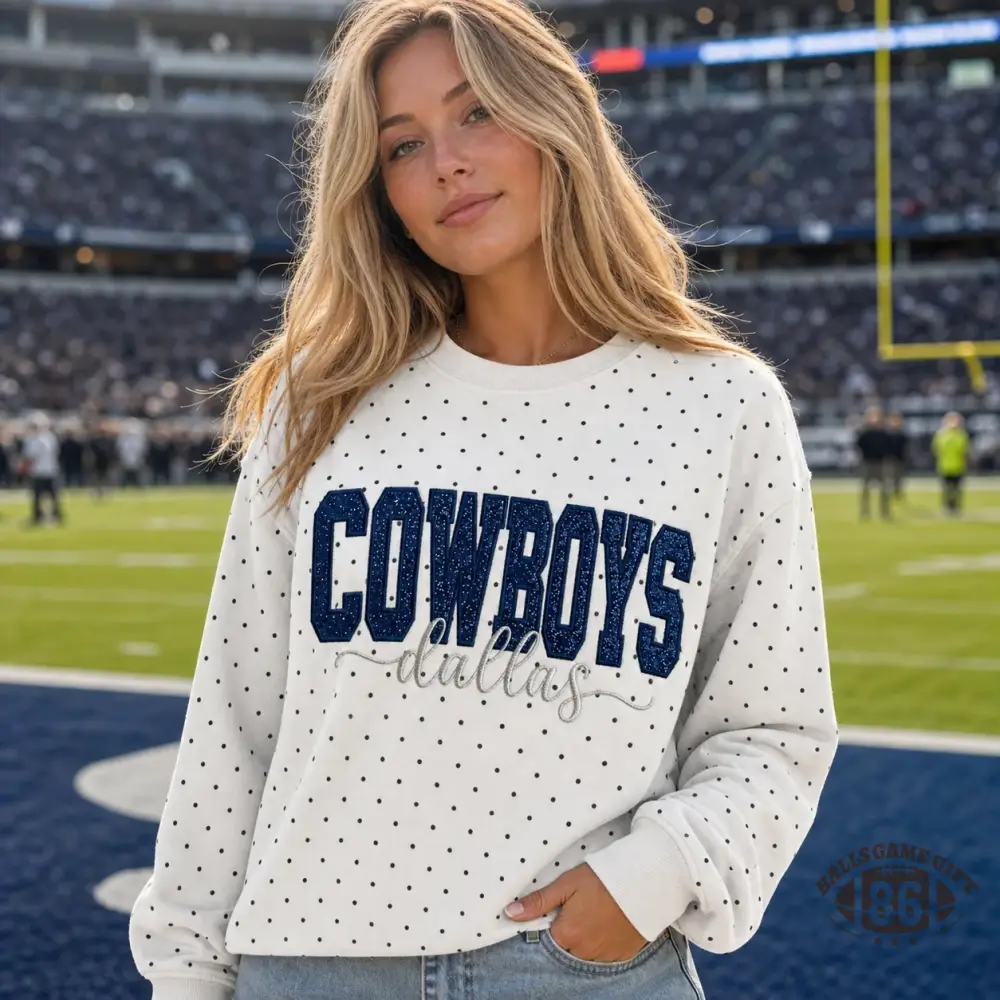Custom Team Glitter Polka Dot Sweatshirt | Game Day Gift for Sports Mom