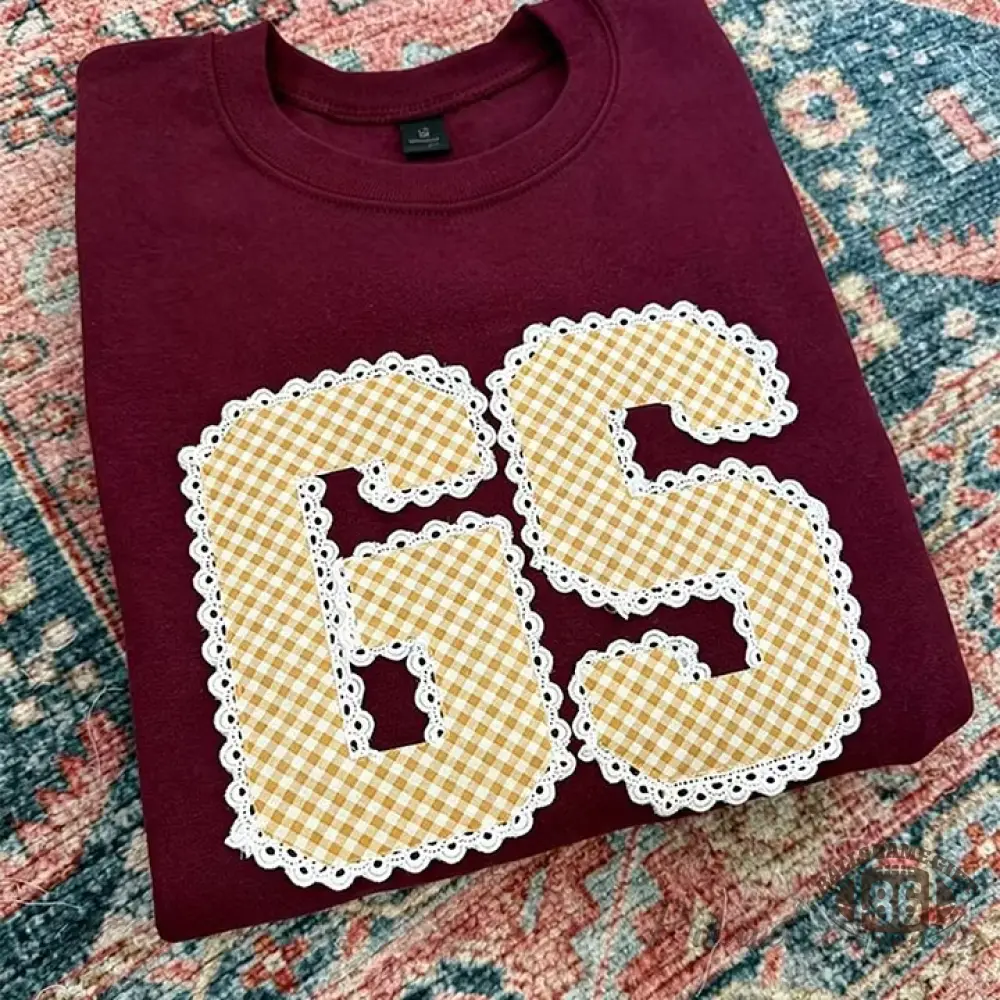 Custom Team Letter Sweatshirt with Lace Game Day Number or Letter