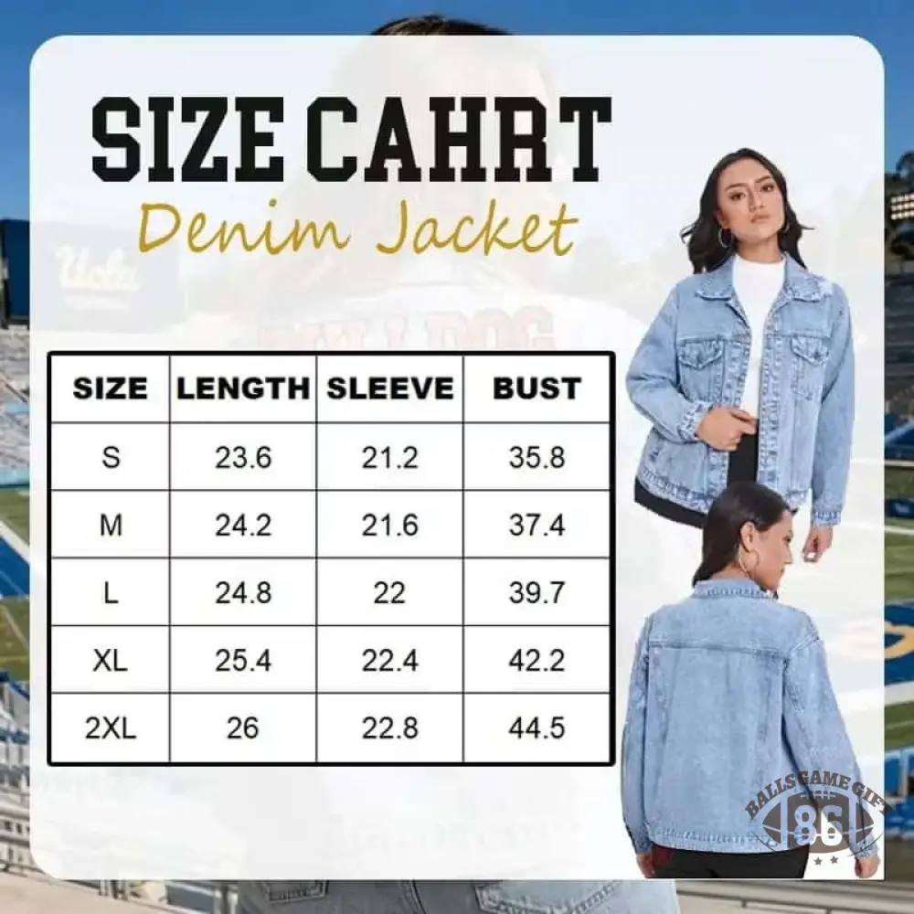 Custom Team Name and Number Patch Embroidery Sport Jean Jacket for Game Day