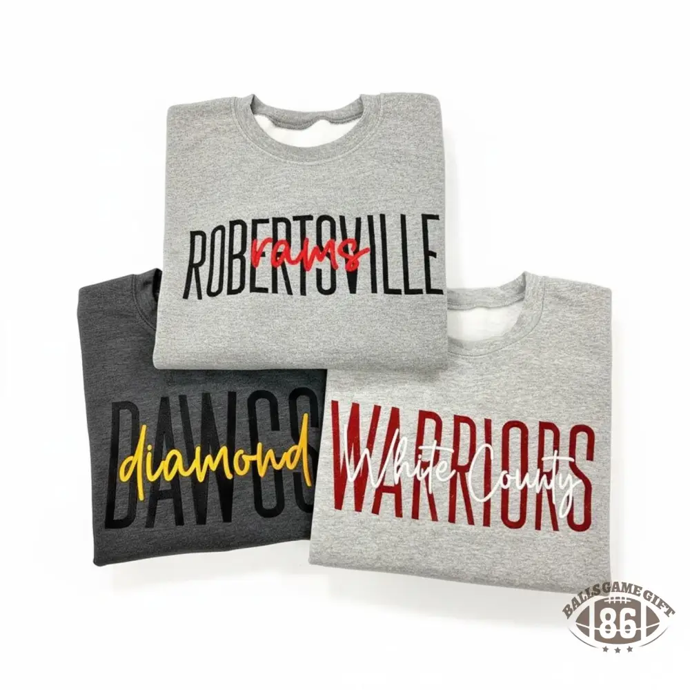 Custom Team Name Embroidered Sweatshirt, Personalized School & Sports Team Crewneck, Game Day Pullover