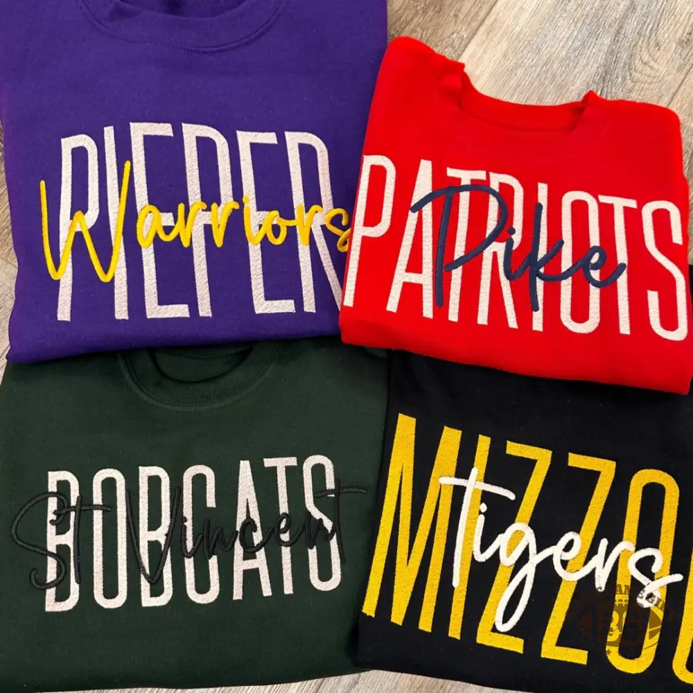 Custom Team Name Embroidered Sweatshirt, Personalized School & Sports Team Crewneck, Game Day Pullover