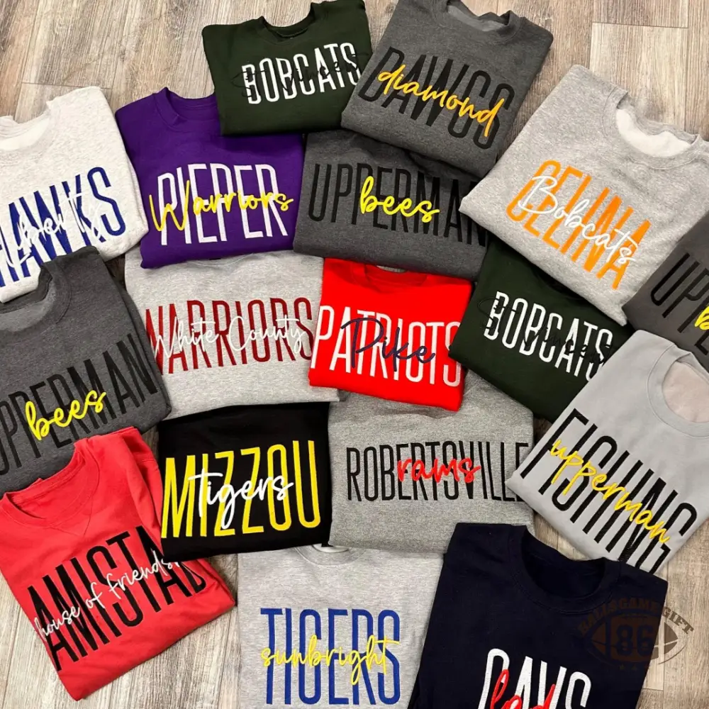 Custom Team Name Embroidered Sweatshirt, Personalized School & Sports Team Crewneck, Game Day Pullover
