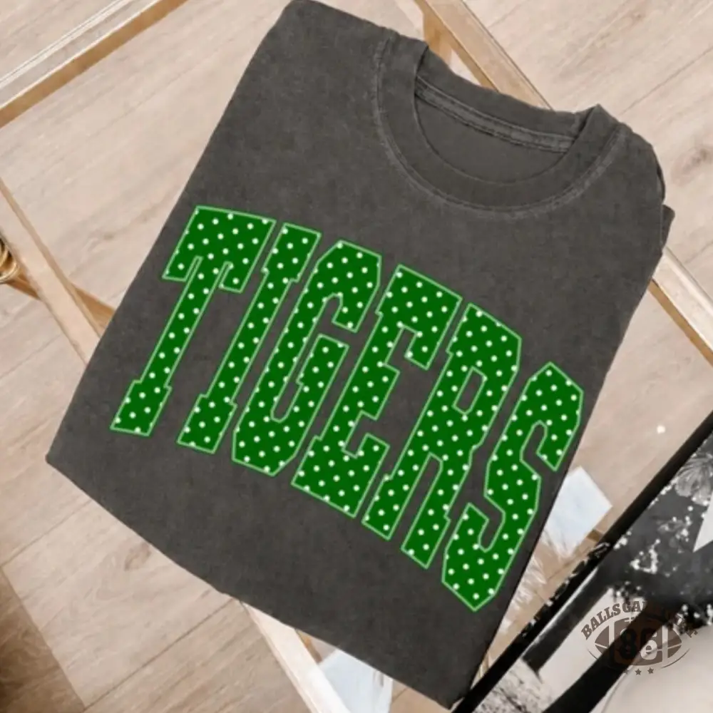 Custom Team Name Gingham Polka Dot Print T‑Shirt, Personalized School Spirit Tee