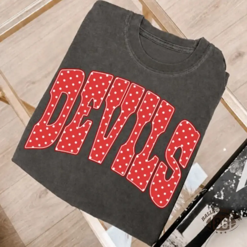 Custom Team Name Gingham Polka Dot Print T‑Shirt, Personalized School Spirit Tee