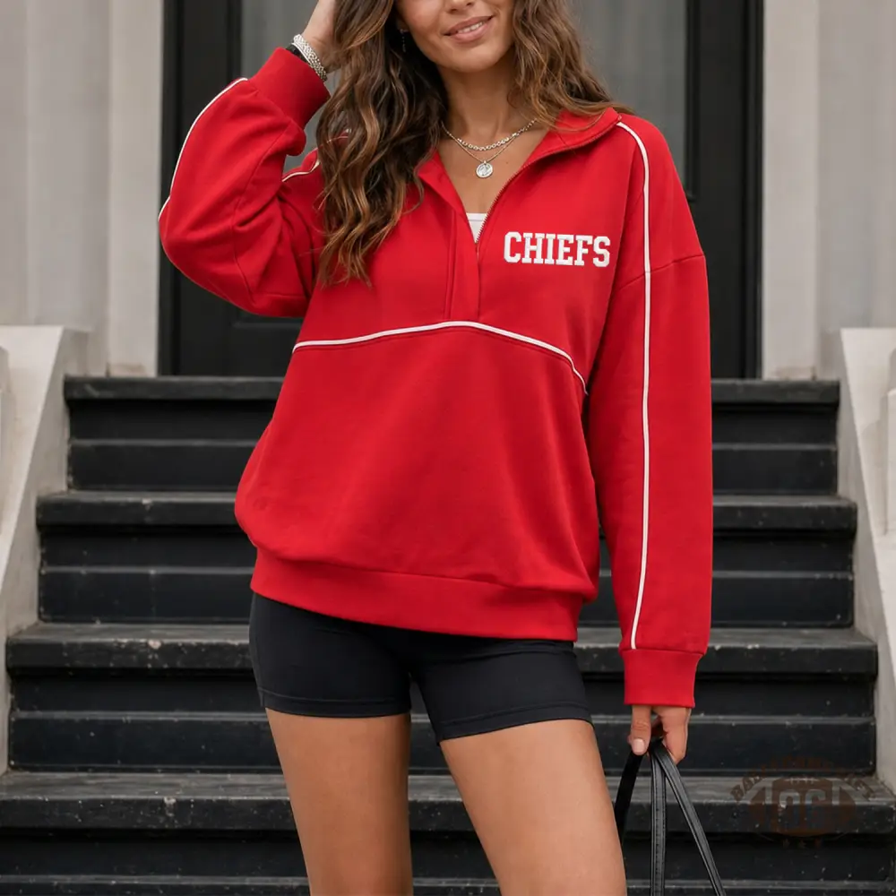 Custom Team Name Relaxed-Fit Quarter-Zip Pullover Sweatshirt