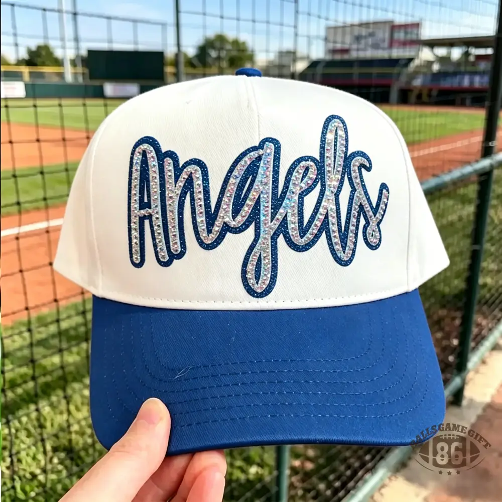 Custom Team Name Rhinestone Trucker Hat Two Tone Bling Cap For Game Day