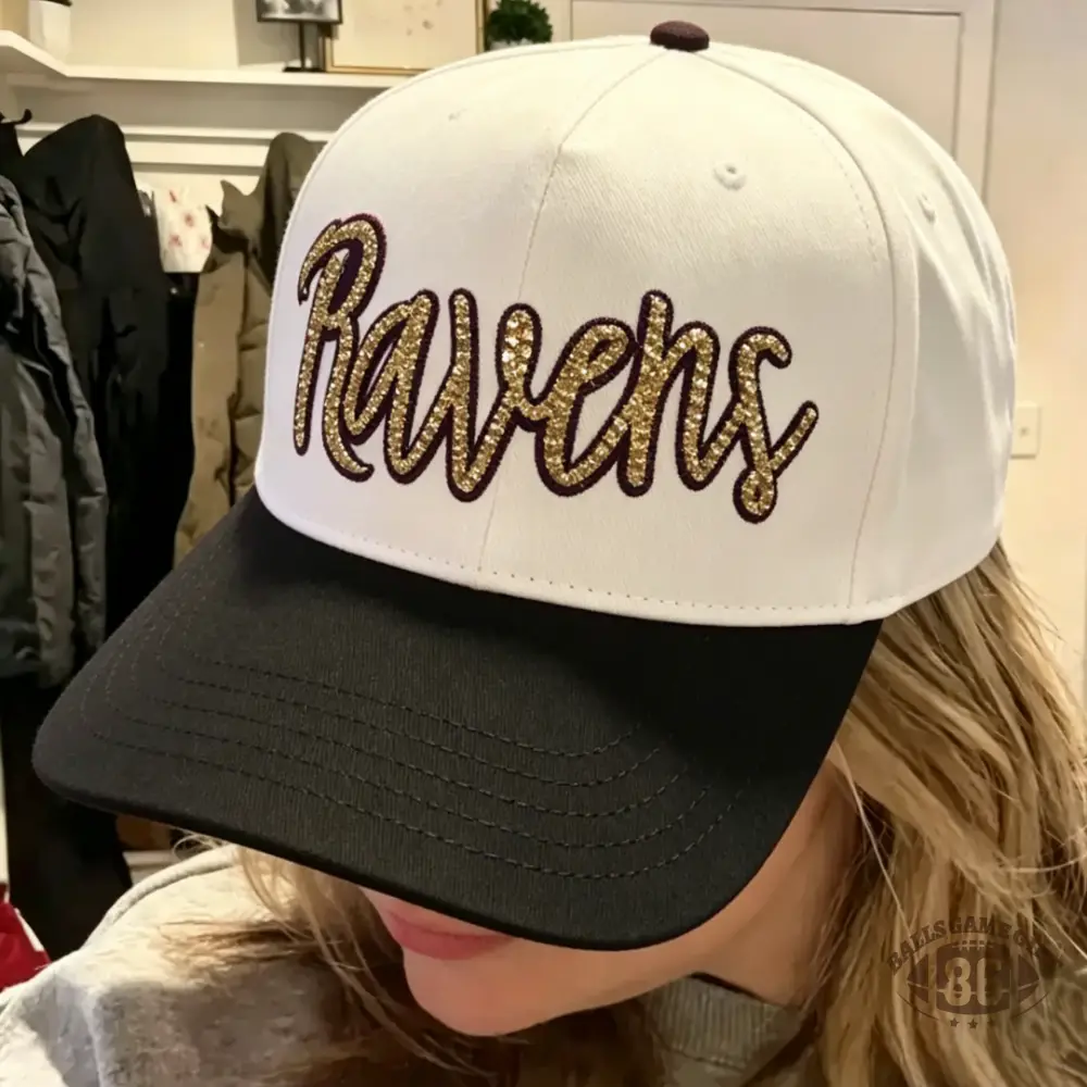 Custom Team Name Rhinestone Trucker Hat Two Tone Bling Cap For Game Day