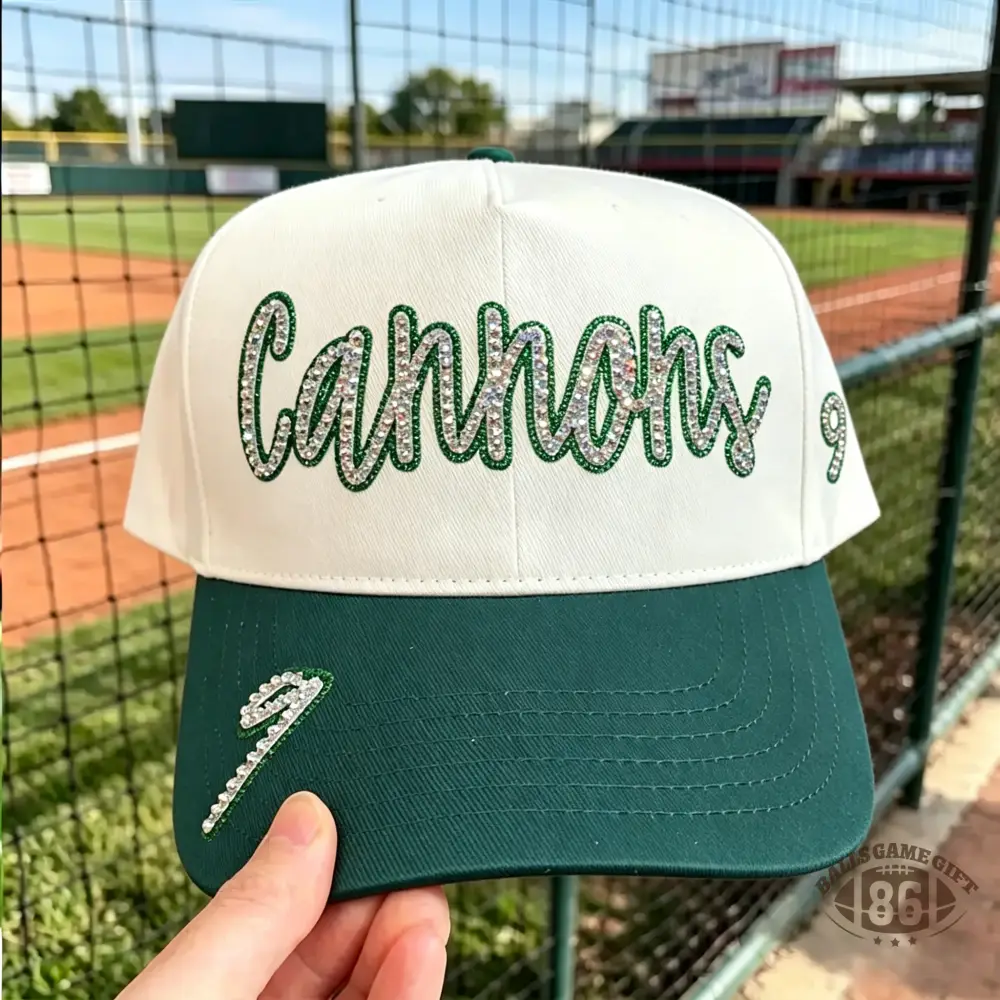 Custom Team Name Rhinestone Trucker Hat Two Tone Bling Cap For Game Day