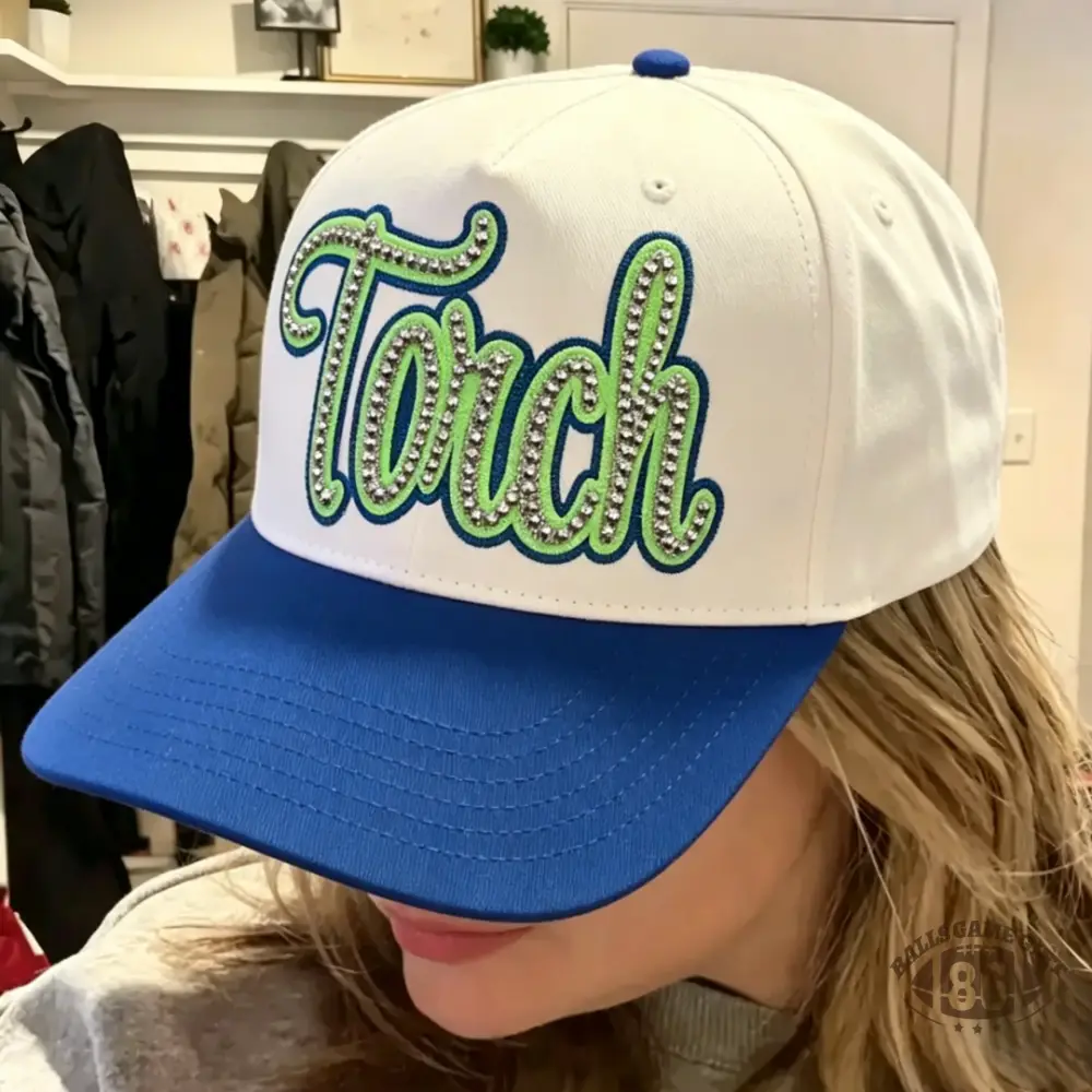 Custom Team Name Rhinestone Trucker Hat Two Tone Bling Cap For Game Day