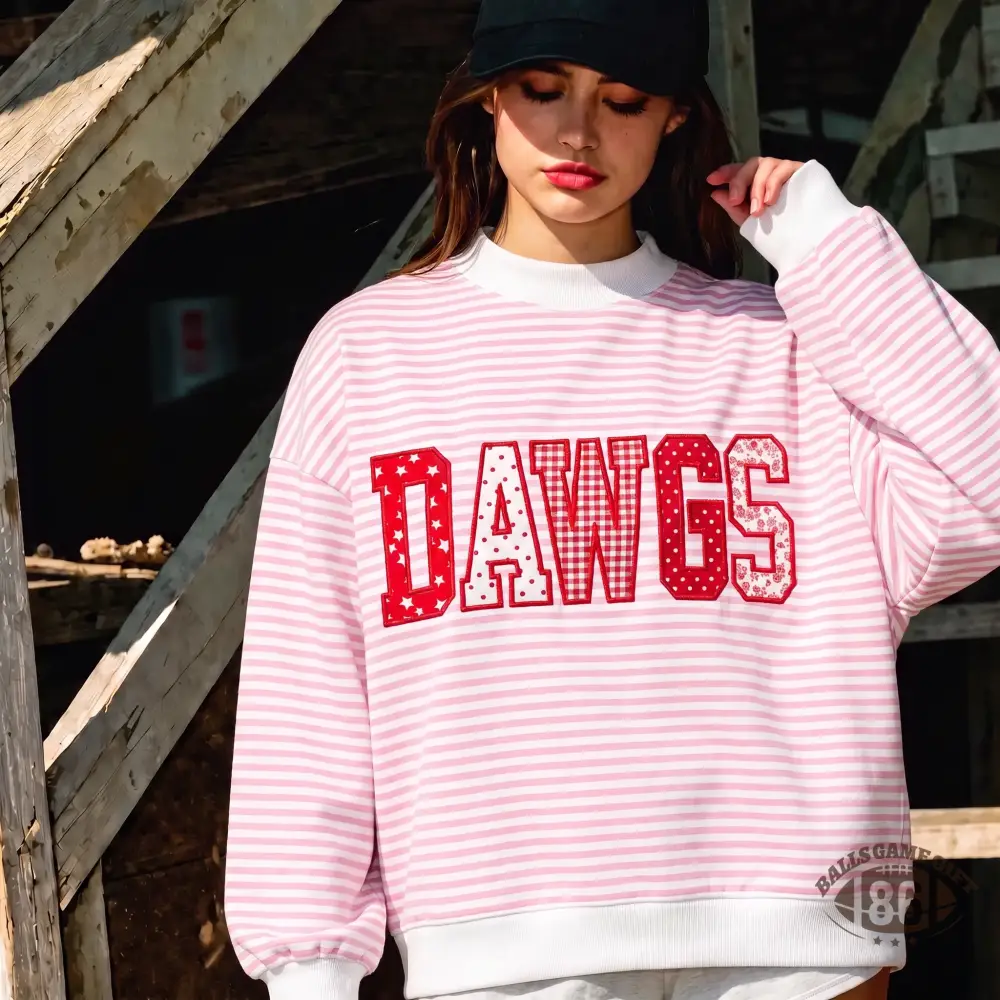 Custom Team Name Stripe Mockneck Sweatshirt | Patchwork Varsity Applique