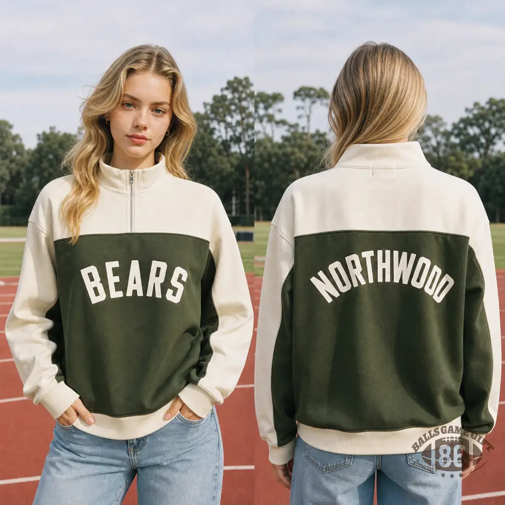 Custom Team Quarter Zip Sweatshirt, Color Block Half Zip with Your Team Name