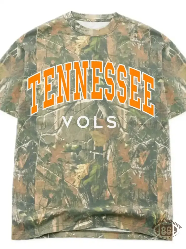 Custom Tennessee Vols Vintage Camo Graphic Tee