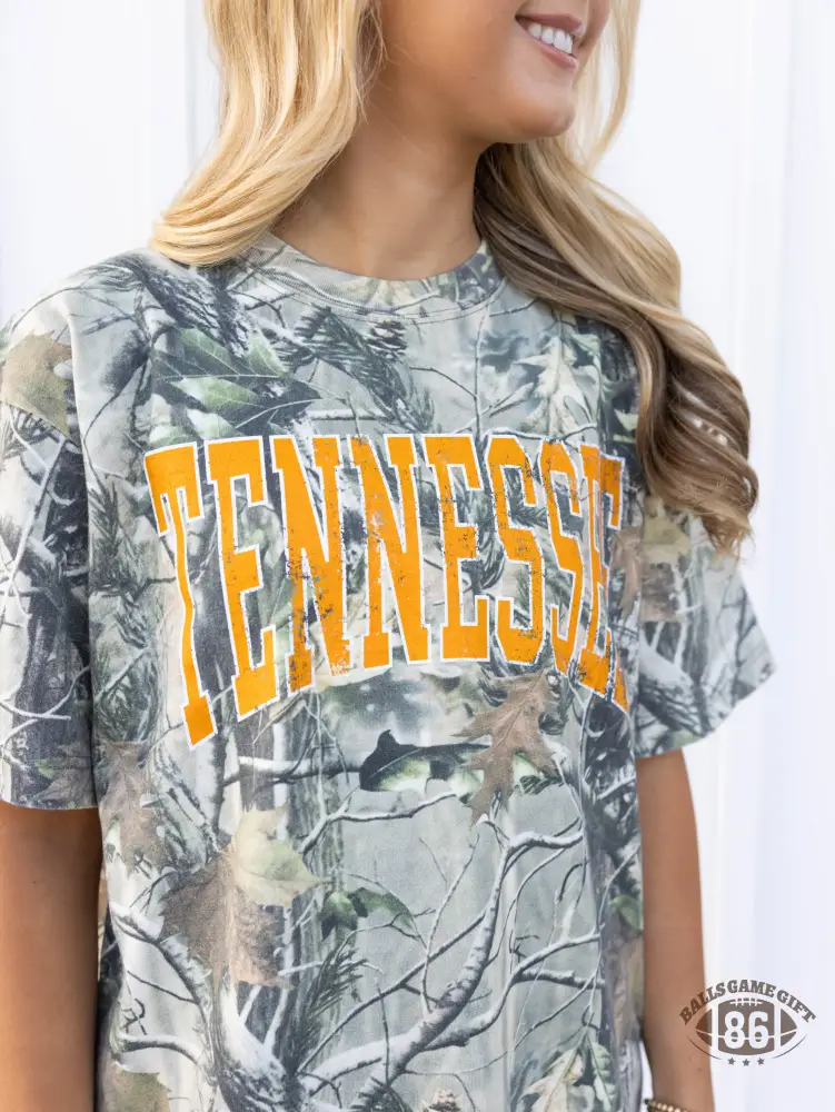Custom Tennessee Vols Vintage Camo Graphic Tee