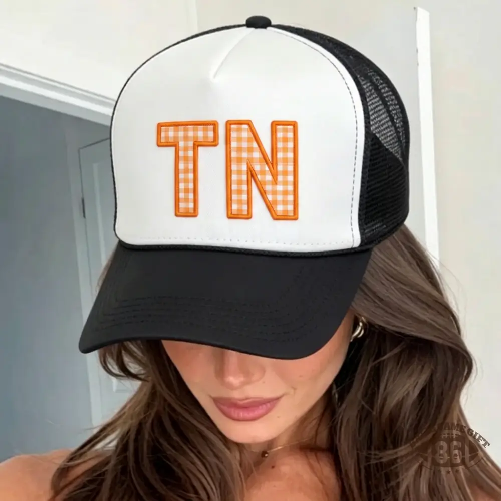 Custom TN Letter Embroidered Two-Tone Trucker Hat