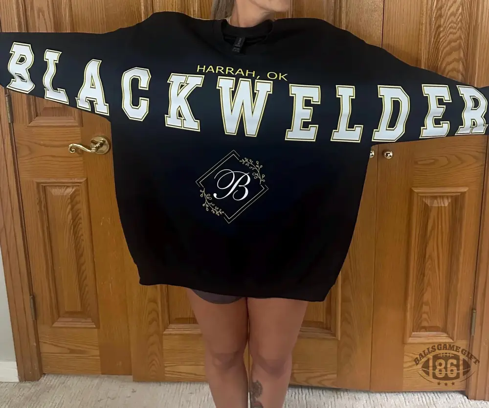 Custom Two-Sided Arch Team Sweatshirt, Retro Game Day Oversized Crewneck