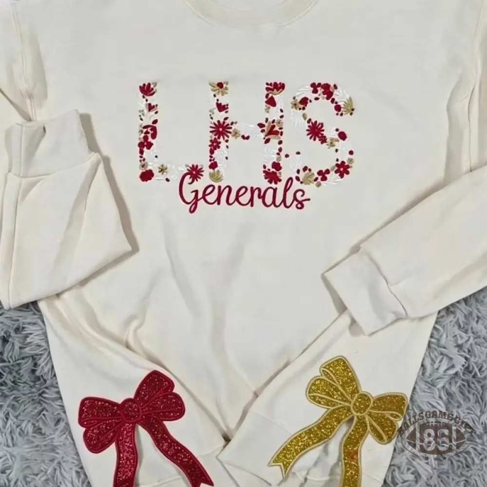 Custom Two-Tone Embroidered Cheer Mom Sweatshirt with Glitter Bow