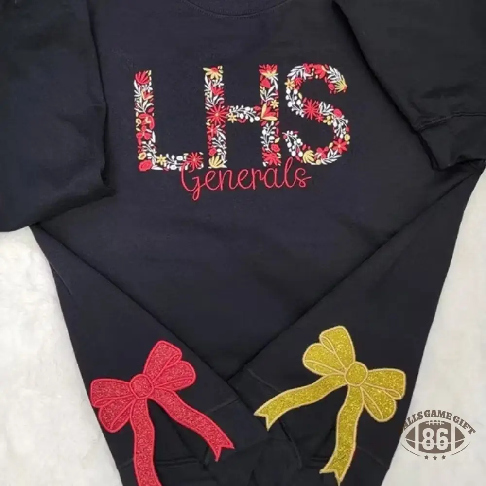 Custom Two-Tone Embroidered Cheer Mom Sweatshirt with Glitter Bow
