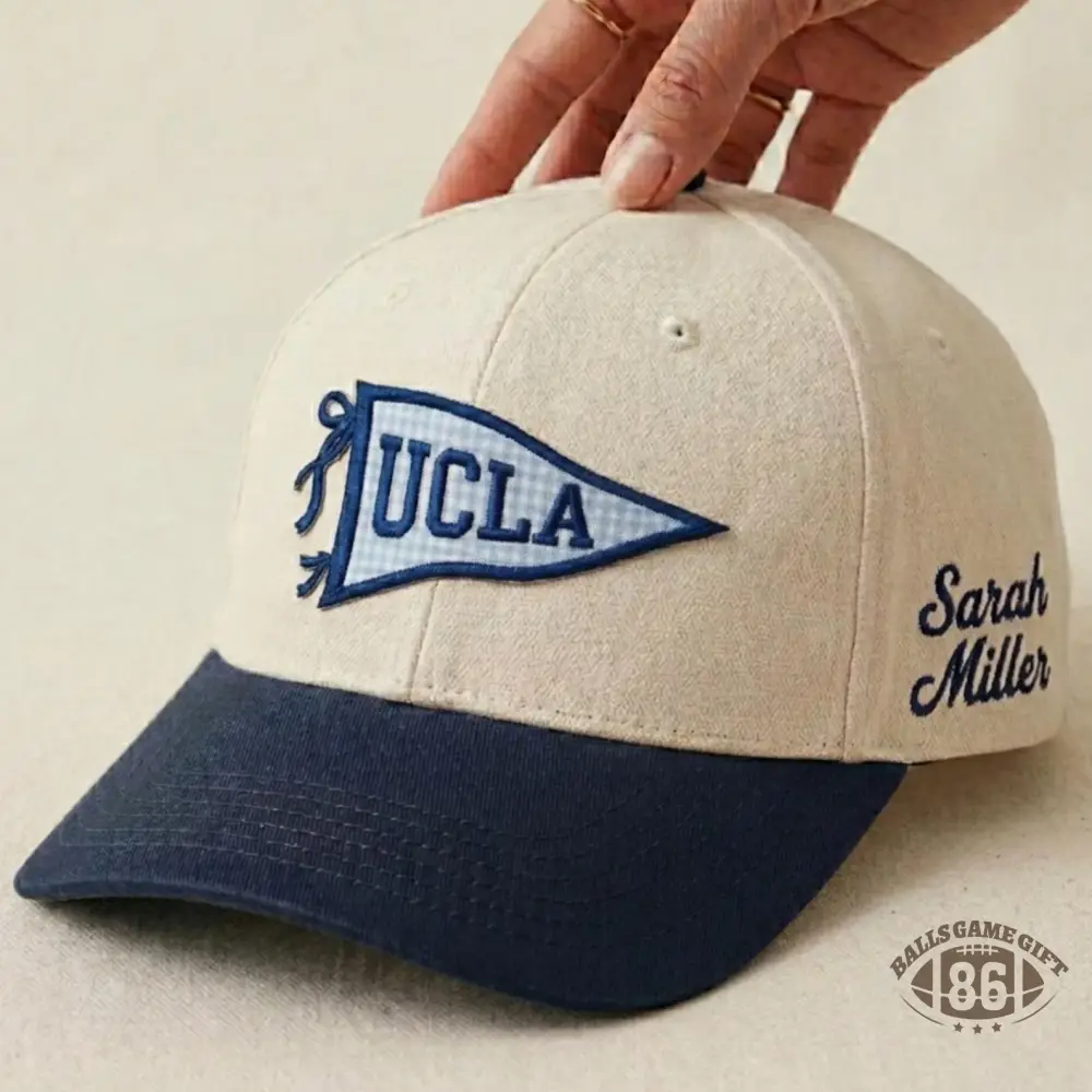 Custom University Embroidered Gameday Pennant Hat, Applique Letter Hat