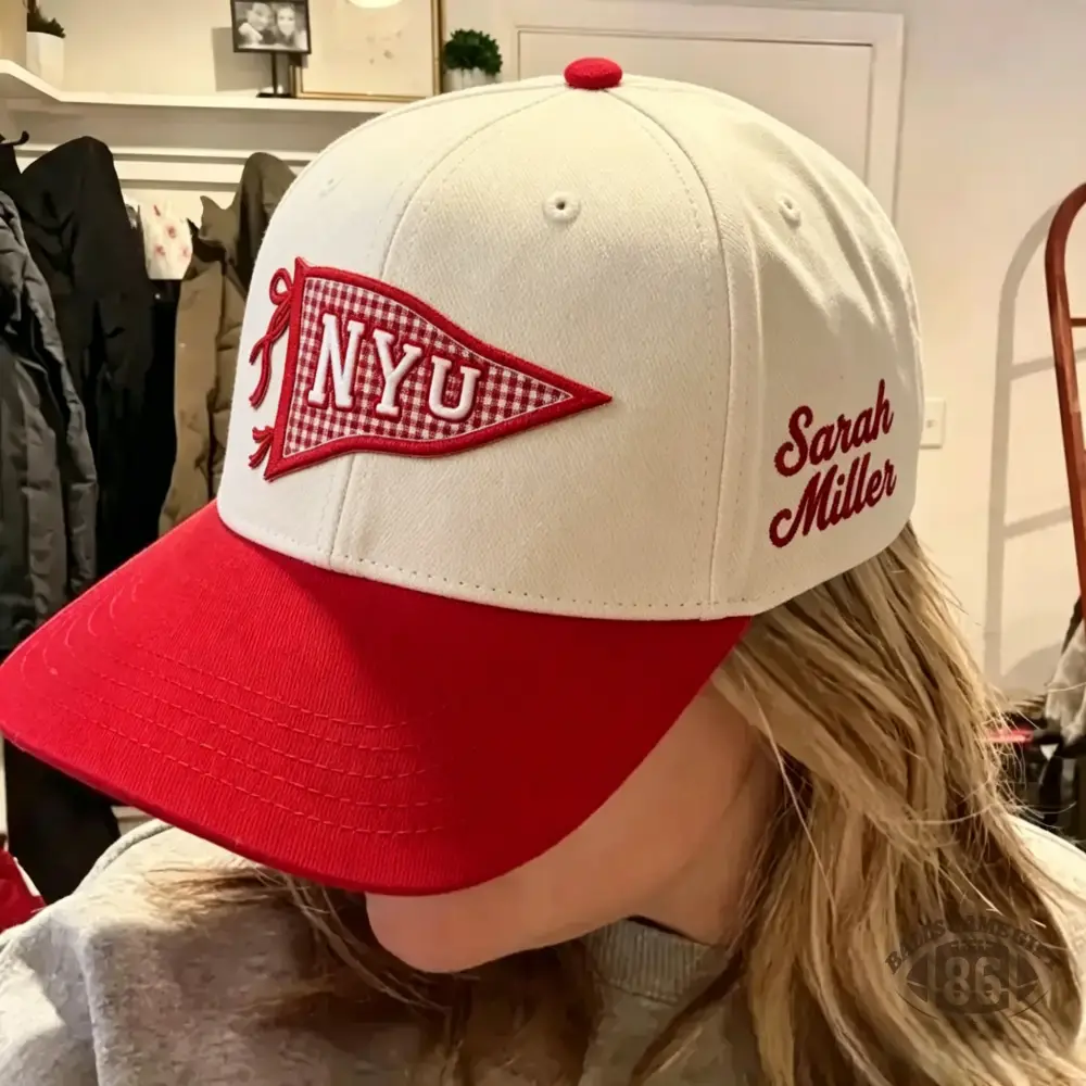 Custom University Embroidered Gameday Pennant Hat, Applique Letter Hat