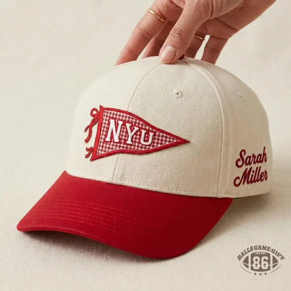Custom University Embroidered Gameday Pennant Hat, Applique Letter Hat