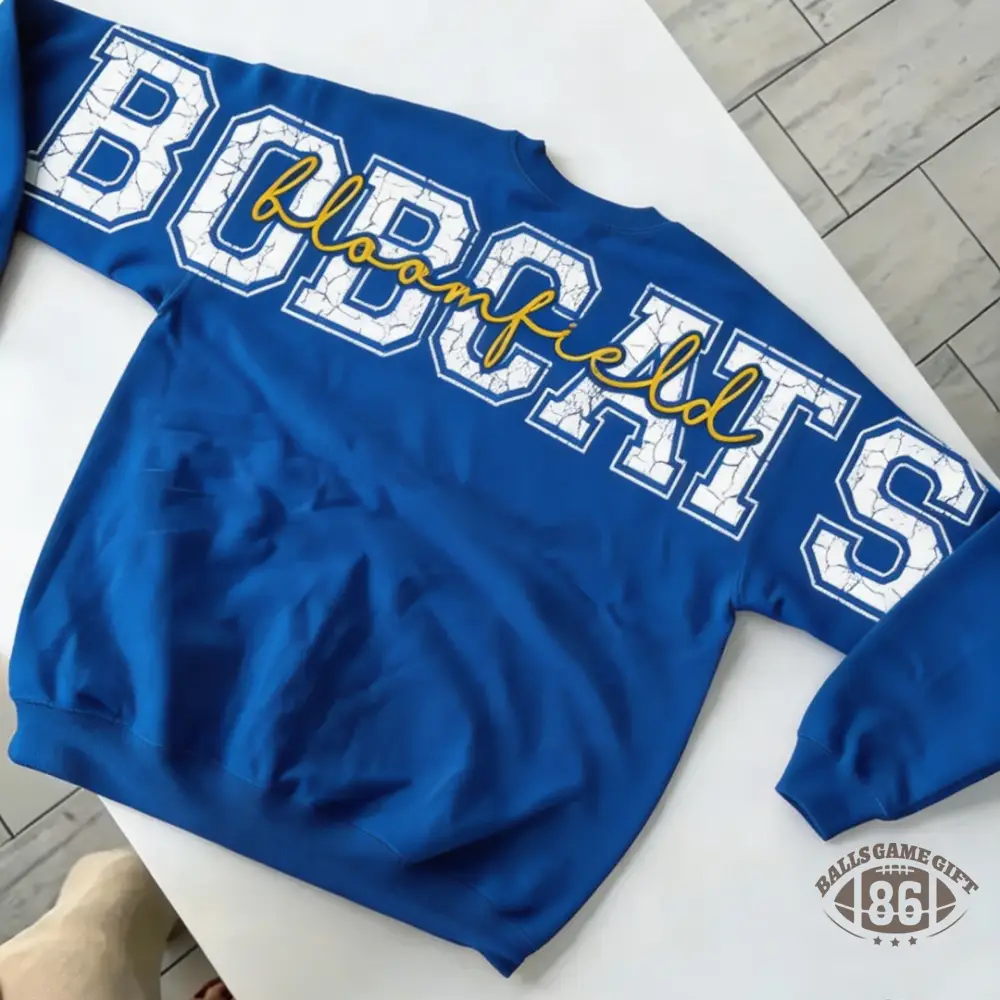 Custom Varsity Crewneck Sweatshirt | Back Big Team Lettering, Front Chest Graphic, Football Game‑Day Fan Pullover