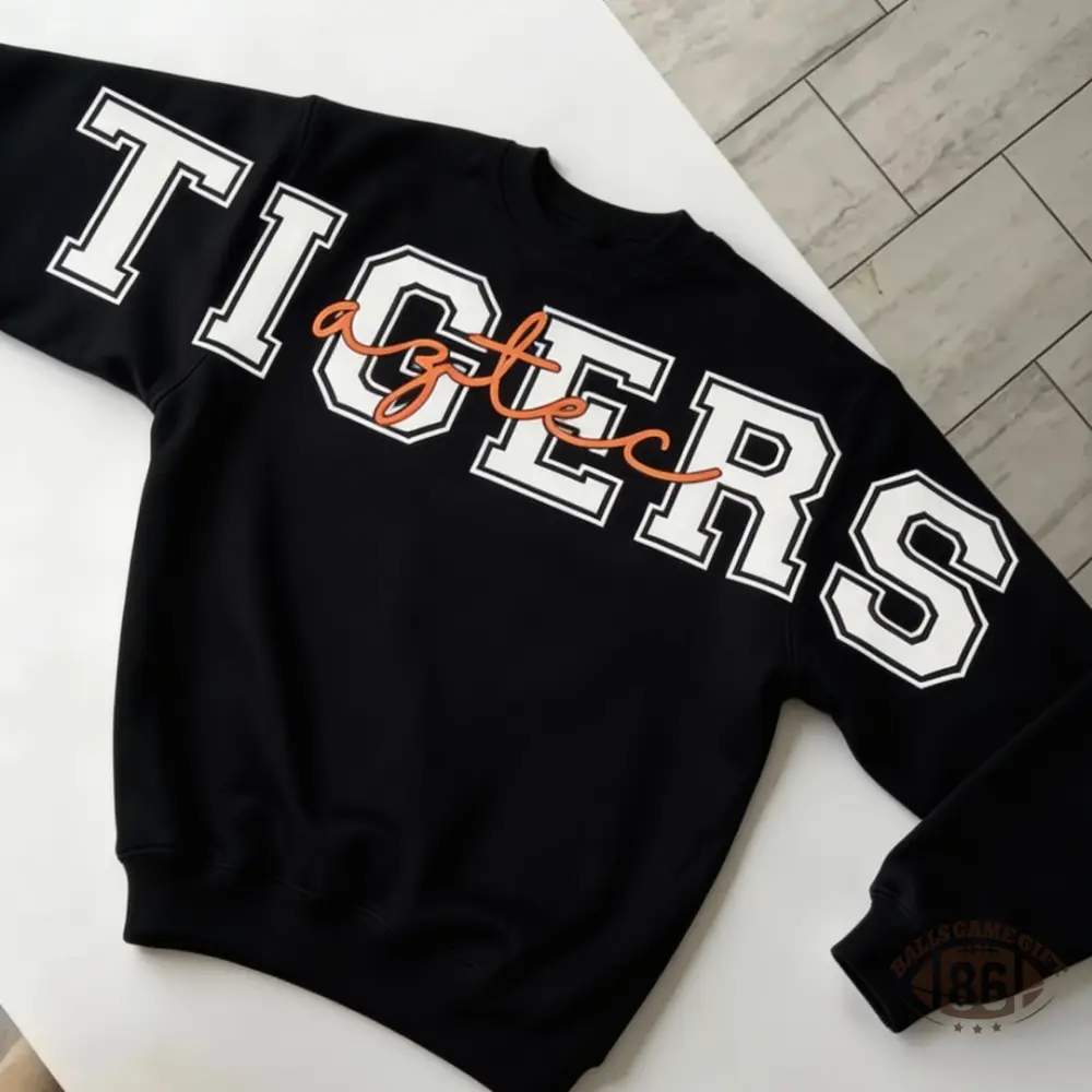 Custom Varsity Crewneck Sweatshirt | Back Big Team Lettering, Front Chest Graphic, Football Game‑Day Fan Pullover