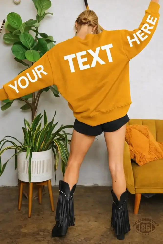 Custom Varsity Sweatshirt | Personalized Text Crewneck | Oversized Pullover