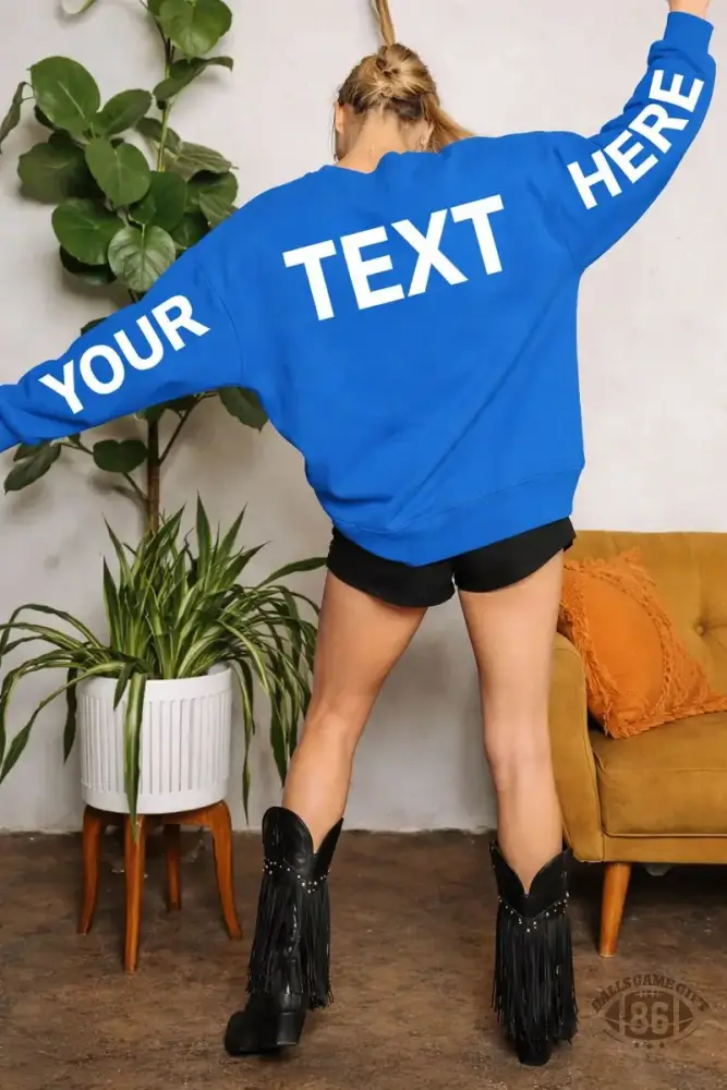 Custom Varsity Sweatshirt | Personalized Text Crewneck | Oversized Pullover