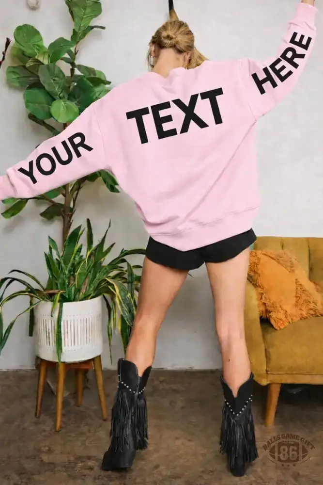 Custom Varsity Sweatshirt | Personalized Text Crewneck | Oversized Pullover