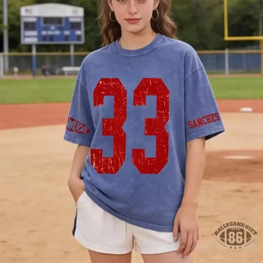 Custom Varsity Washed T‑Shirt, Personalized Name & Number Back Print Game Day Tee