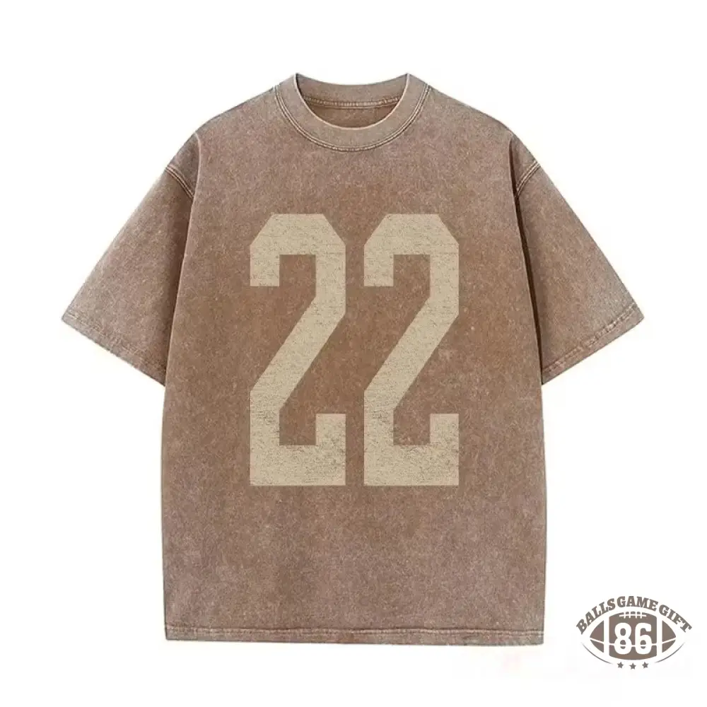 Custom Varsity Washed T‑Shirt, Personalized Name & Number Back Print Game Day Tee