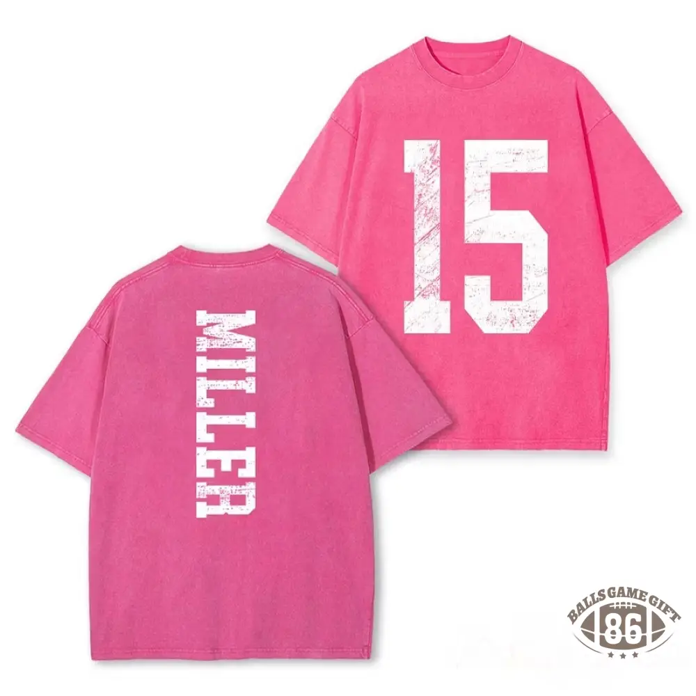 Custom Varsity Washed T‑Shirt, Personalized Name & Number Back Print Game Day Tee