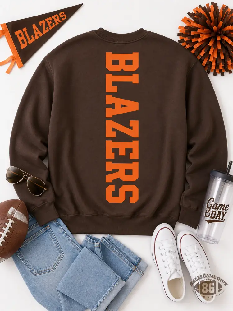 Custom Vertical Mascot Sweatshirt | Personalized School Pride Crewneck | Retro Varsity Spirit Pullover