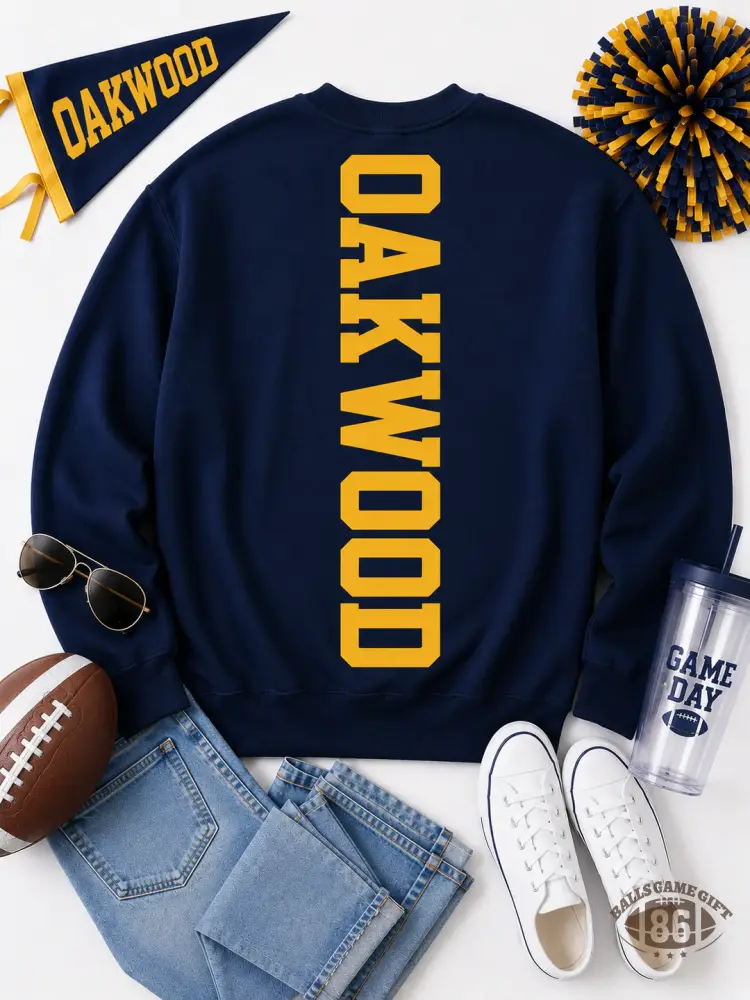 Custom Vertical Mascot Sweatshirt | Personalized School Pride Crewneck | Retro Varsity Spirit Pullover