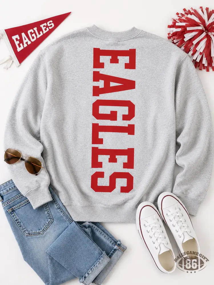 Custom Vertical Mascot Sweatshirt | Personalized School Pride Crewneck | Retro Varsity Spirit Pullover