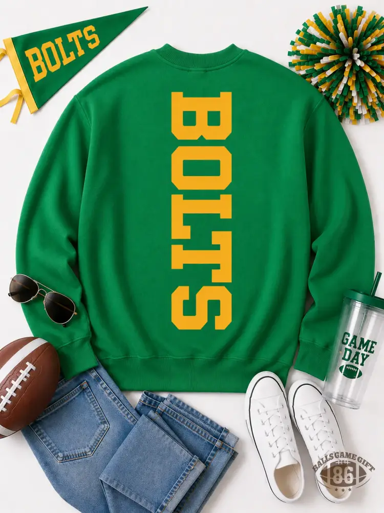 Custom Vertical Mascot Sweatshirt | Personalized School Pride Crewneck | Retro Varsity Spirit Pullover