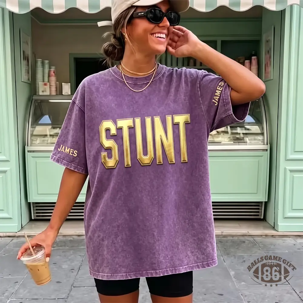 Custom Metallic Puff Dance Washed T-Shirt Retro Dance Lover Casual Shirt