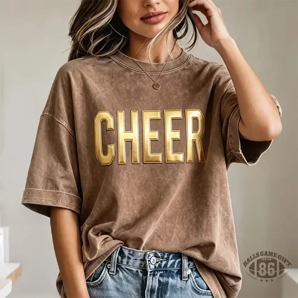 Custom Metallic Puff Dance Washed T-Shirt Retro Dance Lover Casual Shirt